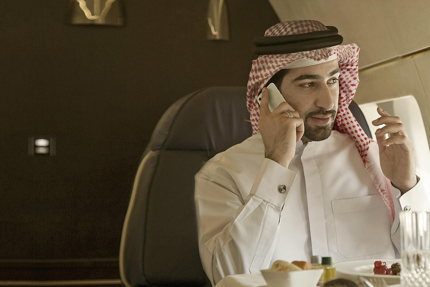 A man banking on mobile phone